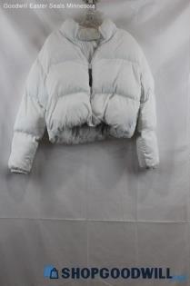 Fabletics Women's White Puffer Crop Jacket SZ S