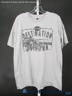 Harley-Davidson 'Destination Unknown' Men's Apol's Grey Short Sleeve T-Shirt L