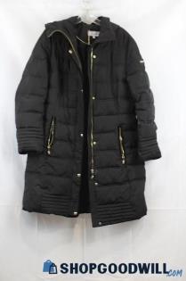 Calvin Klein Women's Black/Gold Puffer Jacket SZ L