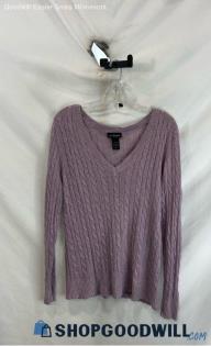 Lane Bryant Women's Lavender Knit V Neck Rabbit Hair Blend Sweater - Sz 14