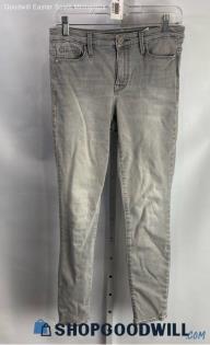 Athleta Women's Light Gray Stretch Skinny Ankle Jeans - Sz 4