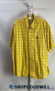 Carhartt Men's Yellow/Gray Plaid Lightweight Short Sleeve Button Up - Sz L