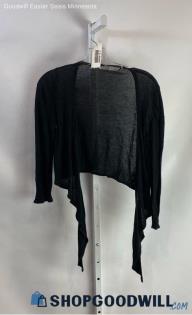 Athleta Women's Black Sheer Lightweight Drape Hem Shrug Cardigan - Sz S