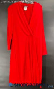 Halmode Petites Women's Simple Red Knit dress - Sz 16