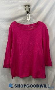 Chico's Women's Pink Heather Back Button Long Sleeve Tunic - Sz L