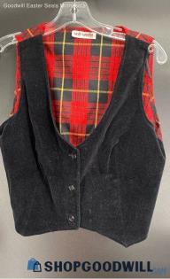 Viky Vaughn Women's Tartan Plaid & Black Vest