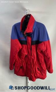 Columbia Women's VTG Red/Blue Ripstop Insulated Interchangeable Coat - Sz M