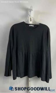 Zara Women's Black Pullover Sweatshirt - Sz S