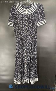 Plaza South Women's Black & White Floral print casual dress - Sz 12T