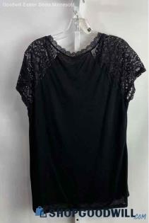 Torrid Women's Black Lace Sleeve Shirt - Sz 1X