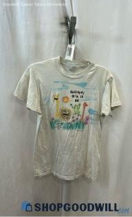 Hanes Women's VTG White Watercolor Cultural Mix in 86 T-shirt - Sz M