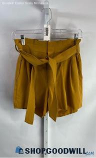 Athleta Women's Mustard Yellow Paperbag Belted Skyline Short - Sz 2