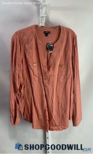 Torrid Women's Pink Long Sleeve Button Up Shirt - Sz 1X