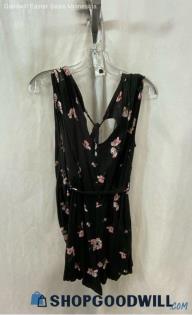 Torrid Women's Black/Pink Floral Print Romper - Sz 0