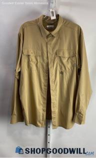 Columbia Men's Khaki Button Up - Sz L