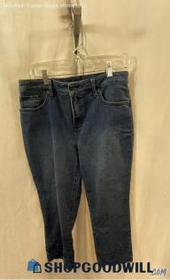 Chico's Women's Dark Blue Girlfriend Slimming Cropped Jeans - Sz 10