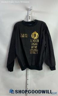 AU Sportswear Women's Black/Gold Pullover Sweater - Sz L