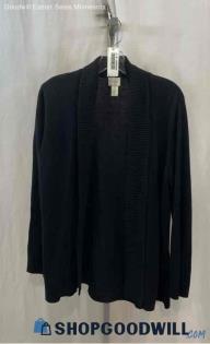 Chico's Women's Black Knit Open Cardigan - Sz M