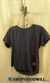 Michael Kors Women's Navy Back Zip Short Sleeve T-shirt - Sz L