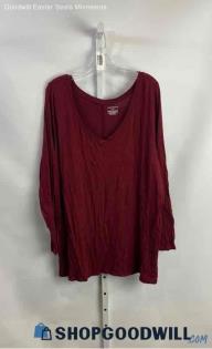 Lane Bryant Women's Red Long V-Neck T-Shirt - Sz 22/24