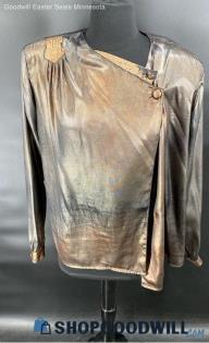 Jordan Women's Polyester Silver/Brown Tone LS shirt - Sz 13/14 - WORN