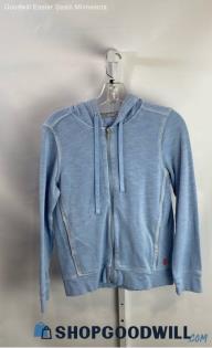 Tommy Bahama Women's Pale Blue Slim Fit Zip Up Hoodie - Sz S