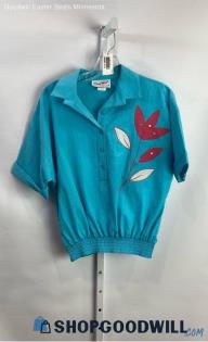 Easy Wear Women's Blue Button Up Shirt - Sz S