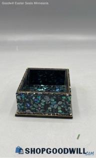 Genuine Paua Shell Square Trinket Box New Zealand Home Decor Figurine