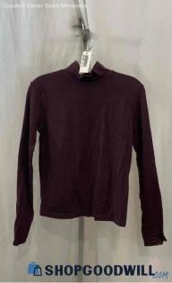 Athleta Women's Burgundy Mock Neck Lightweight Long Sleeve Shirt - Sz M