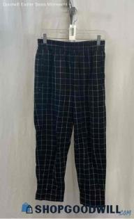 Madewell Women's Black/White Windowpane Pattern Pull-On Knit Pants - Sz XS