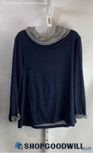 Chico's Women's Dark Blue/Gray Pullover Sweater - Sz M