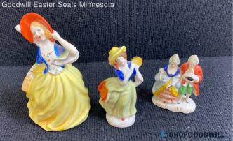 Classical set of 3 Occupied Japan Figurines Approx. 7" - 3" Tall Hand Painted