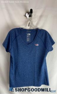 The North Face Women's Navy Heather V Neck Performance T-shirt - Sz L