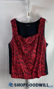 Lane Bryant Women's Red/Black Leopard Print Tank Shirt - Sz 26