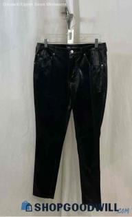 Zara Women's Black Shiny Faux Leather Skinny Pants - Sz M