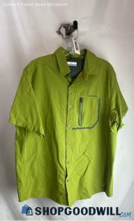 Columbia Men's Light Green Performance Button Up T-shirt - Sz L