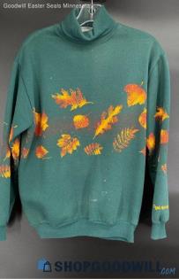 Women's Eagle Nest Lodge Forest Green & Leaf Sweatshirt - Sz M