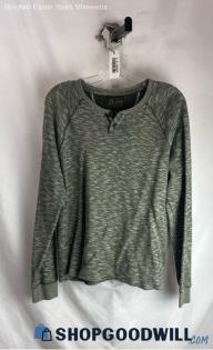 Lucky Brand Men's Gray Heathered Henley Long Sleeve Shirt- Sz L