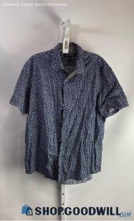 Michael Kors Men's Blue Short Button-Up Shirt - Sz XL