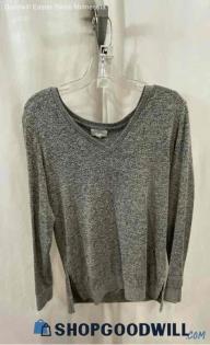 Lucky Brand Women's Gray Heathered Soft Knit Scoop Neck Long Sleeve - Sz S