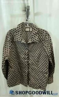 Chico's Women's Brown/Black Polka Dot Button Up Shirt - Sz XL