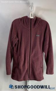 Columbia Women's Dark Purple Full Zip Hooded Fleece Sweater - Sz L