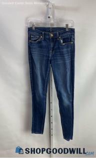 7 For All Mankind Women's Dark Blue Skinny Ankle Jeans - Sz 28