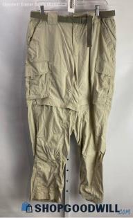 Columbia Men's Light Tan Ripstop Belted Convertible Pants - Sz Mx32