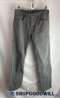 Levi's Men's Light Gray 513 Slim Straight Leg Jeans - Sz 31x32