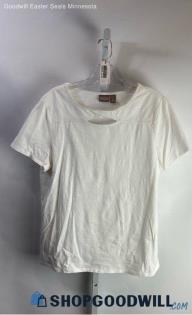 Chico's Women's White Henley Twist Keyhole Front T-shirt - Sz L