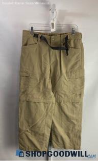 The North Face Men's Tan Interchangeable Wide Leg Cropped Buckle Belt Pants Sz M