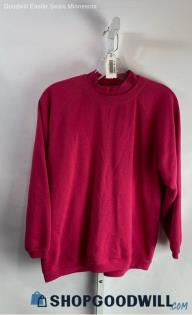 Starting Point Women's Dark Pink Fleece Lined Double Neck VTG Sweatshirt - Sz S