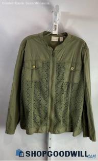 Chico's Women's Green Full Zip Sweater - Sz 4