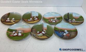 The Sun Bonnet Babies Ceramic 7 Plates 1 For Each Day Of The Week Doing Chores